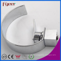 Fyeer Chrome Modern Crooked Wide Spout Waterfall Wash Basin Faucet Water Mixer Tap Wasserhahn